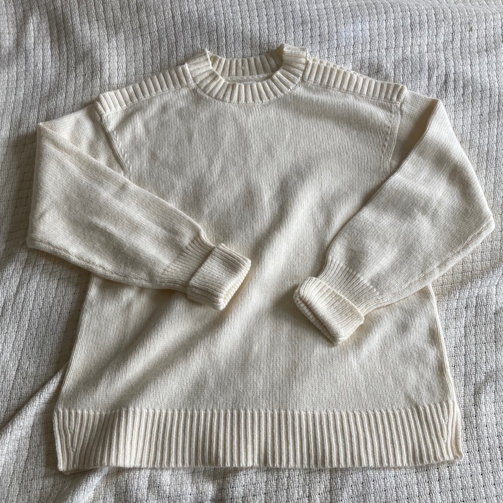 Anthropologie open shoulder white sweater, NWT - Picture 7 of 14